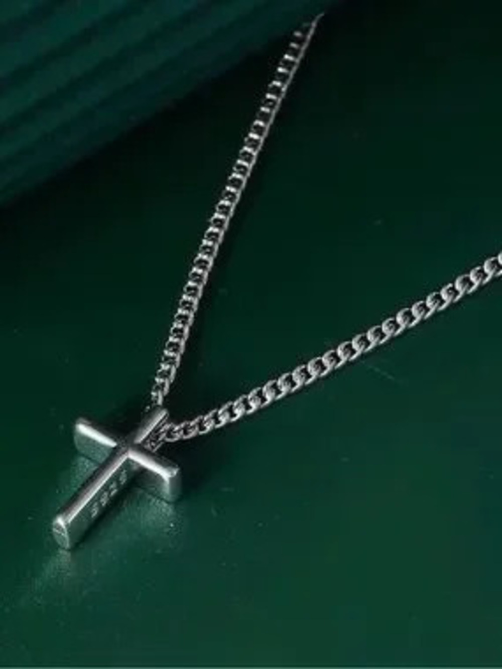 Sterling Silver Delicate Cross Pendant Necklace - Silver